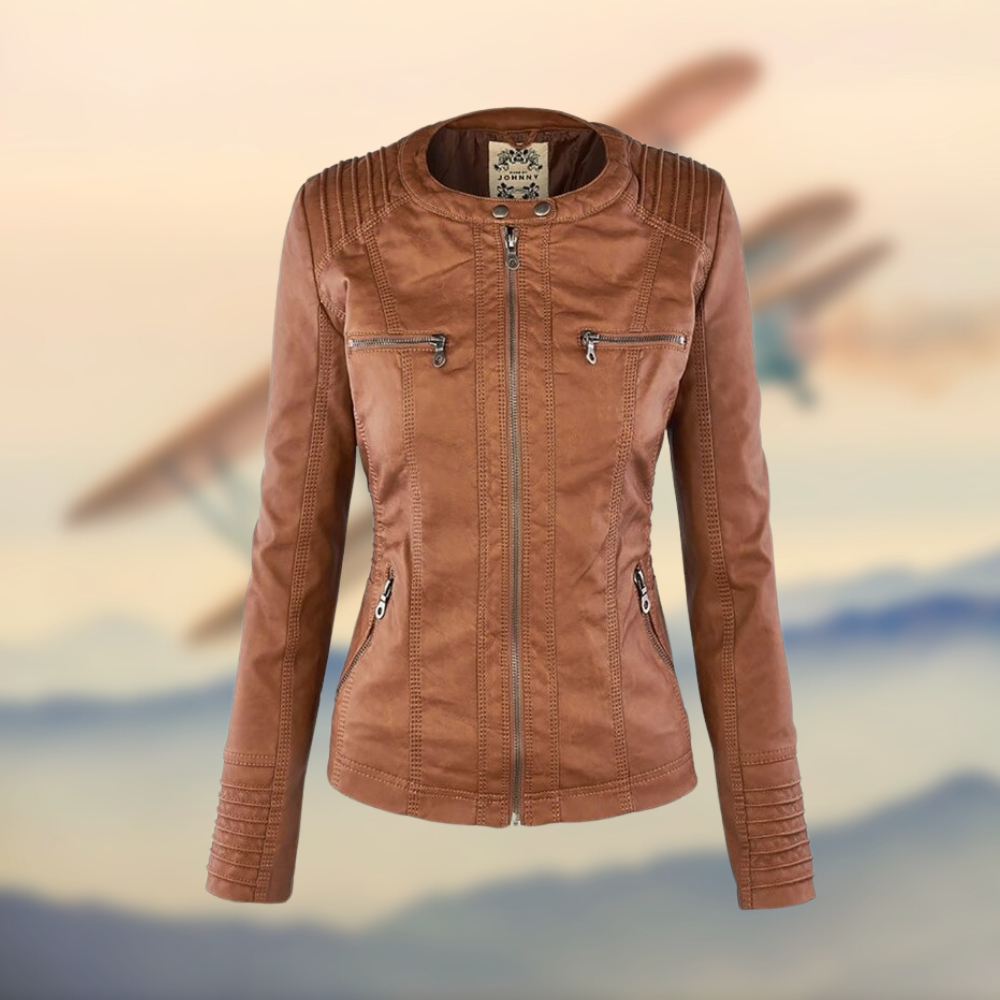Mira™ | Elegante Modejacke - JACKET (F) - Hellbraun / S