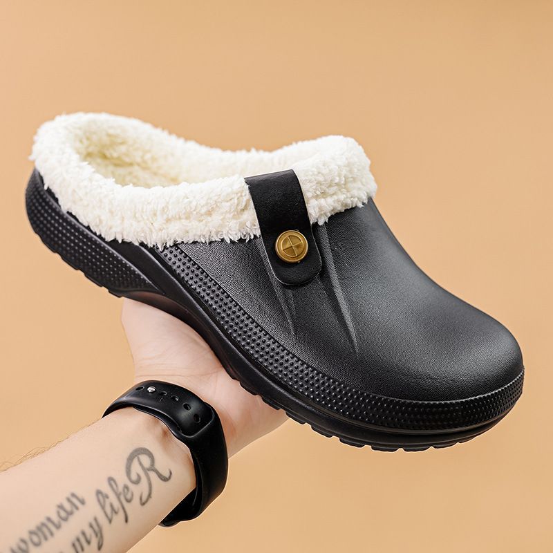 Noa™ | Gemütliche Winterpantoffeln - schwarz weiß / 35-36