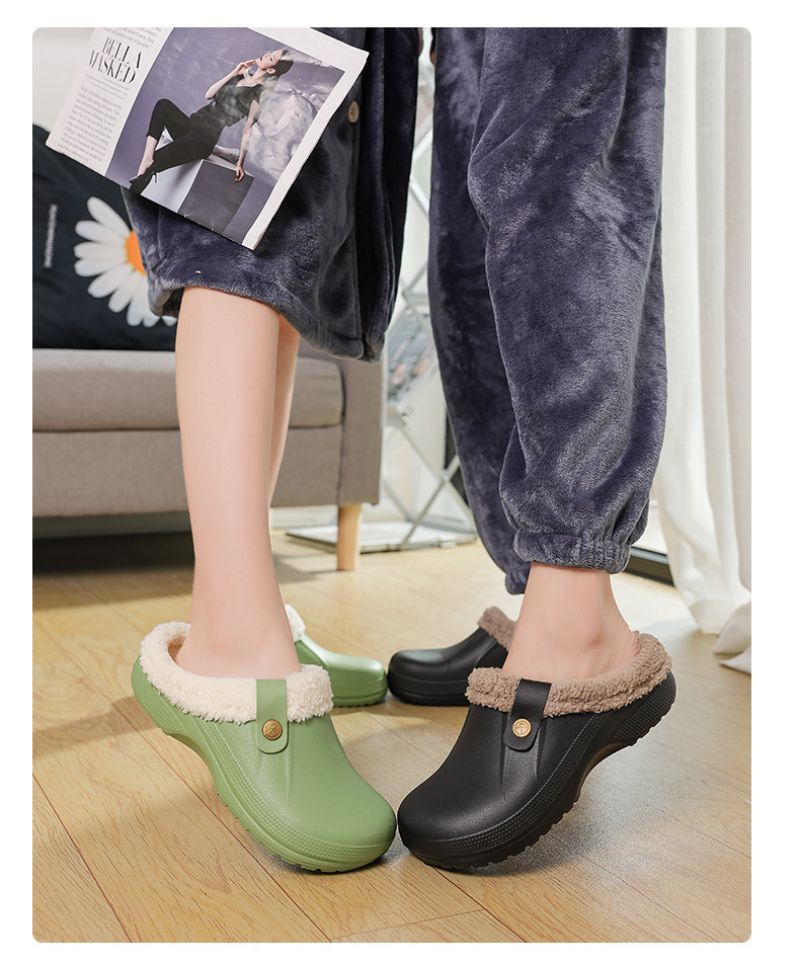 Noa™ | Gemütliche Winterpantoffeln - schwarz grau / 35-36