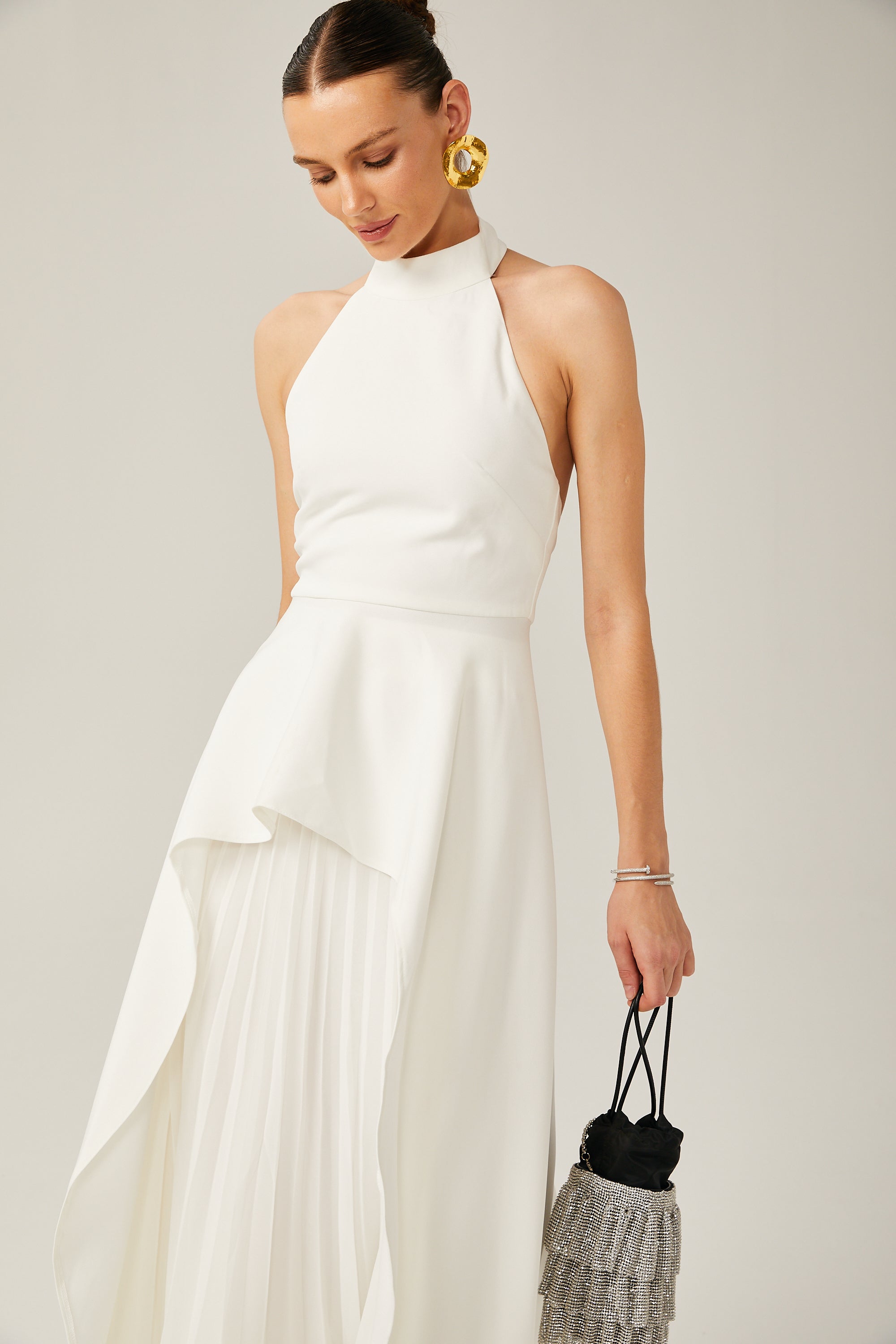 Reya | feminines langes Kleid mit Neckholder-Ausschnitt