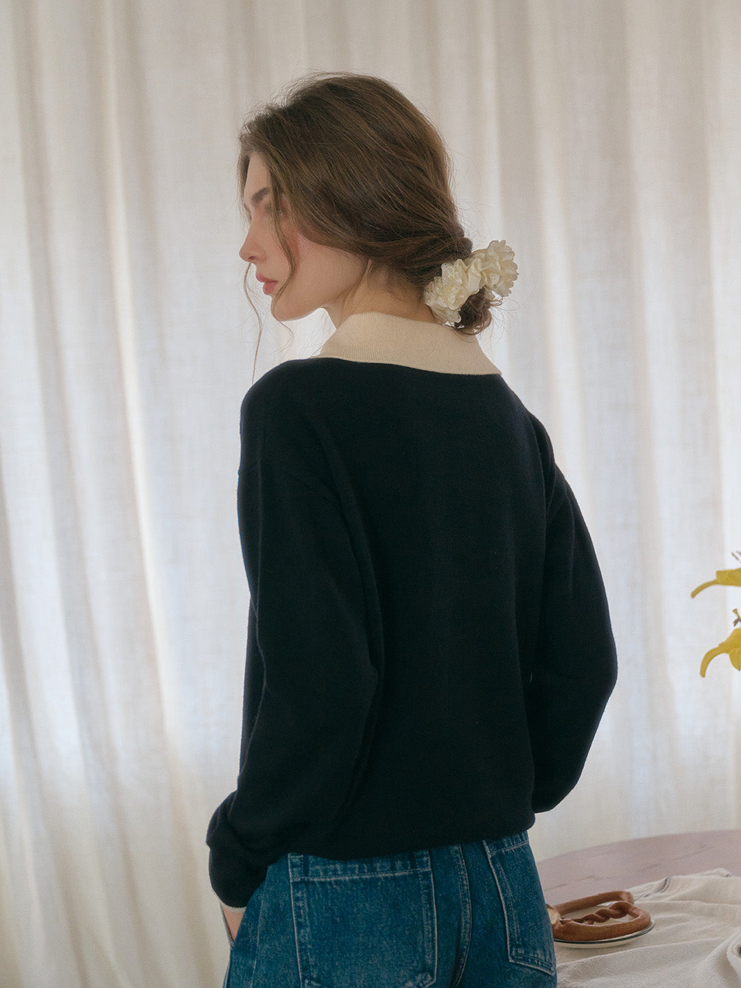 Pelina | Zeitloser Strickpullover mit elegantem Polo-Kragen