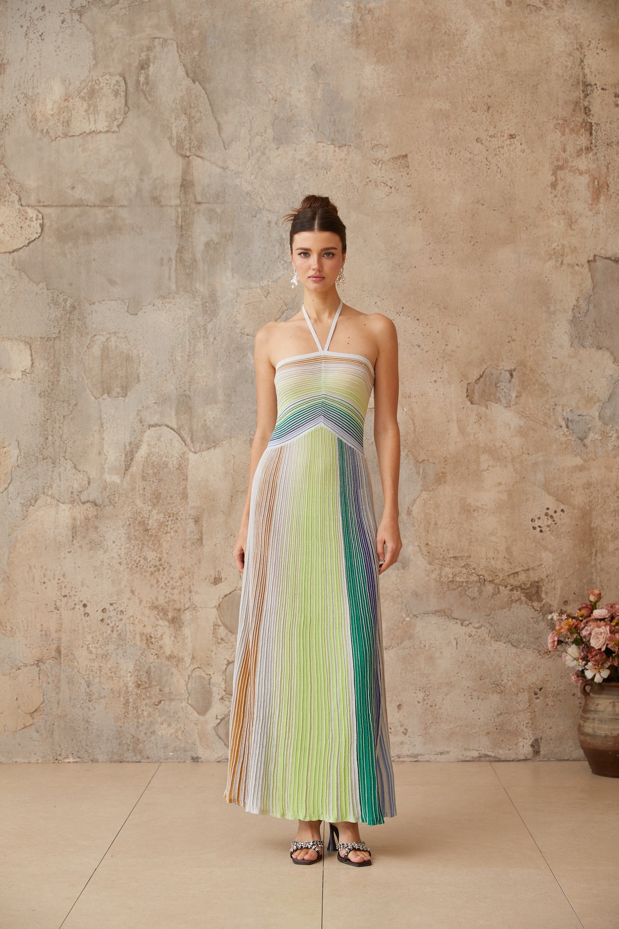 Selin | Ombre Strickträgerkleid