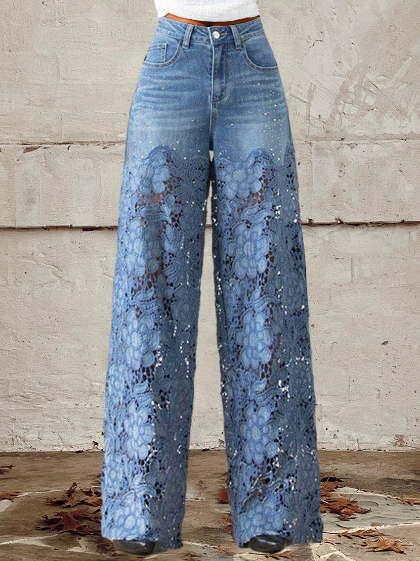 Zainab | einzigartige Jeans mit Spitzenapplikationen