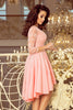Zoya | klassisches Kleid mit Spitzenausschnitt und langer Rückansicht