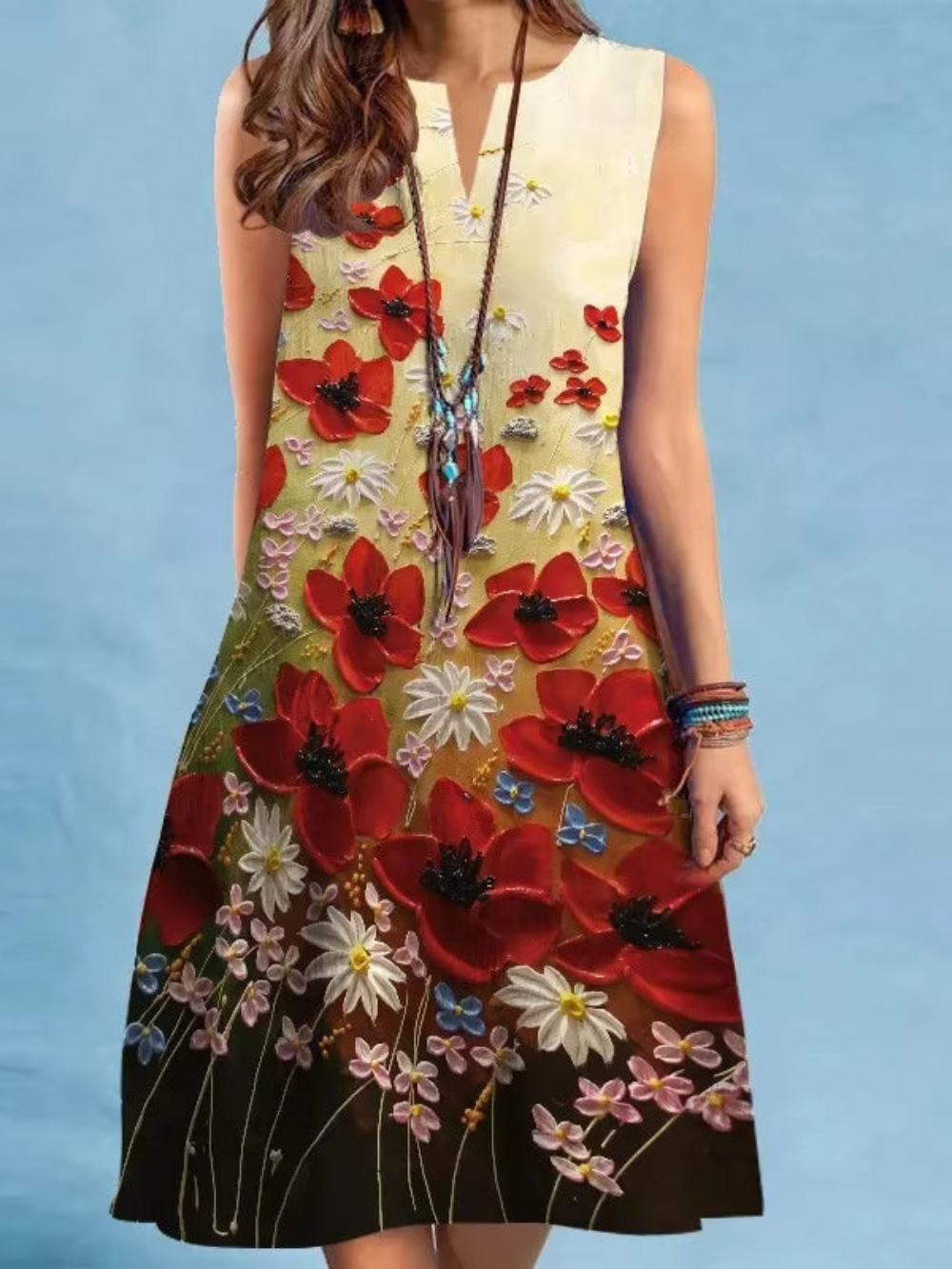 Eloise | Stilvolles Vintage Sommerkleid mit V-Ausschnitt