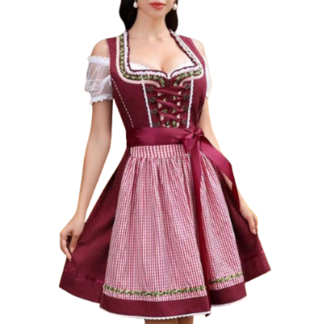 Elegantes Rotes Oktoberfest-Dirndl für Damen