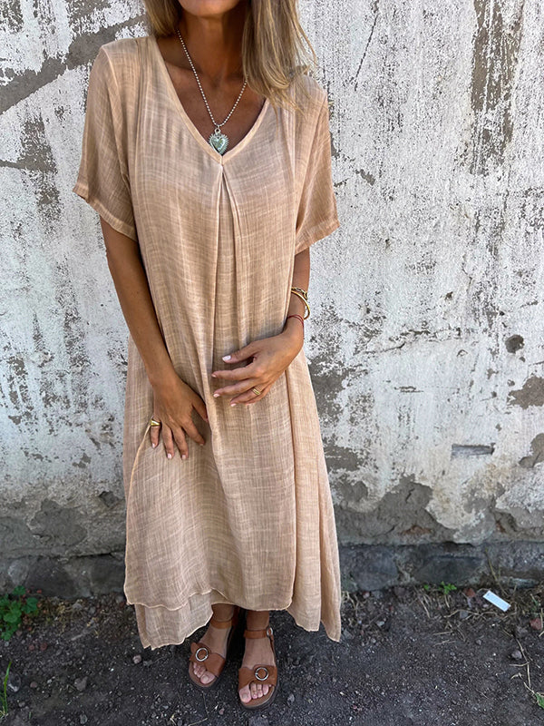 Nova | Bequemes V-Ausschnitt-Kleid mit losem Schnitt