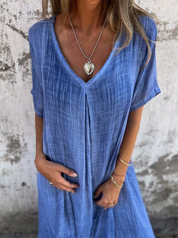 Nova | Bequemes V-Ausschnitt-Kleid mit losem Schnitt