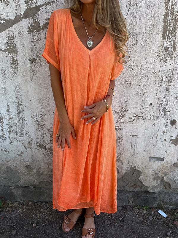 Nova | Bequemes V-Ausschnitt-Kleid mit losem Schnitt