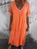 Nova | Bequemes V-Ausschnitt-Kleid mit losem Schnitt