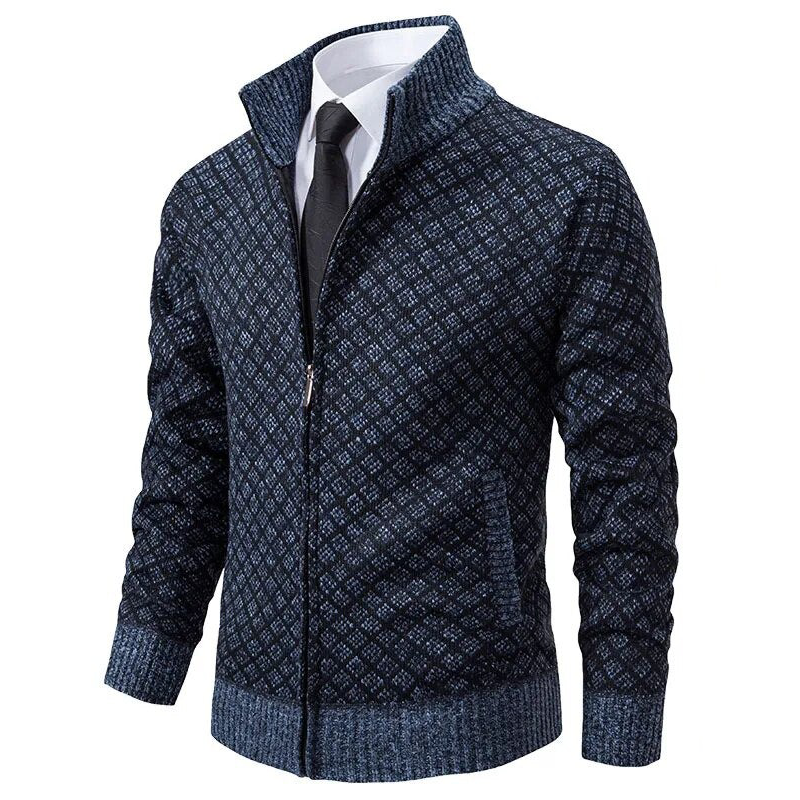 Edward™ | Moderne Herrenjacke - Mens Sweater - Blau / M