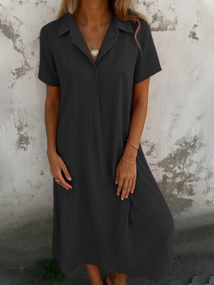 Onnie | Kurzärmeliges Midikleid mit Kragen