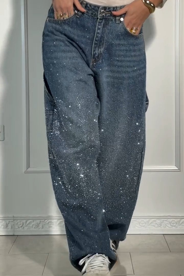 Cris | Trendige Loose-Fit Jeans mit Glitzer