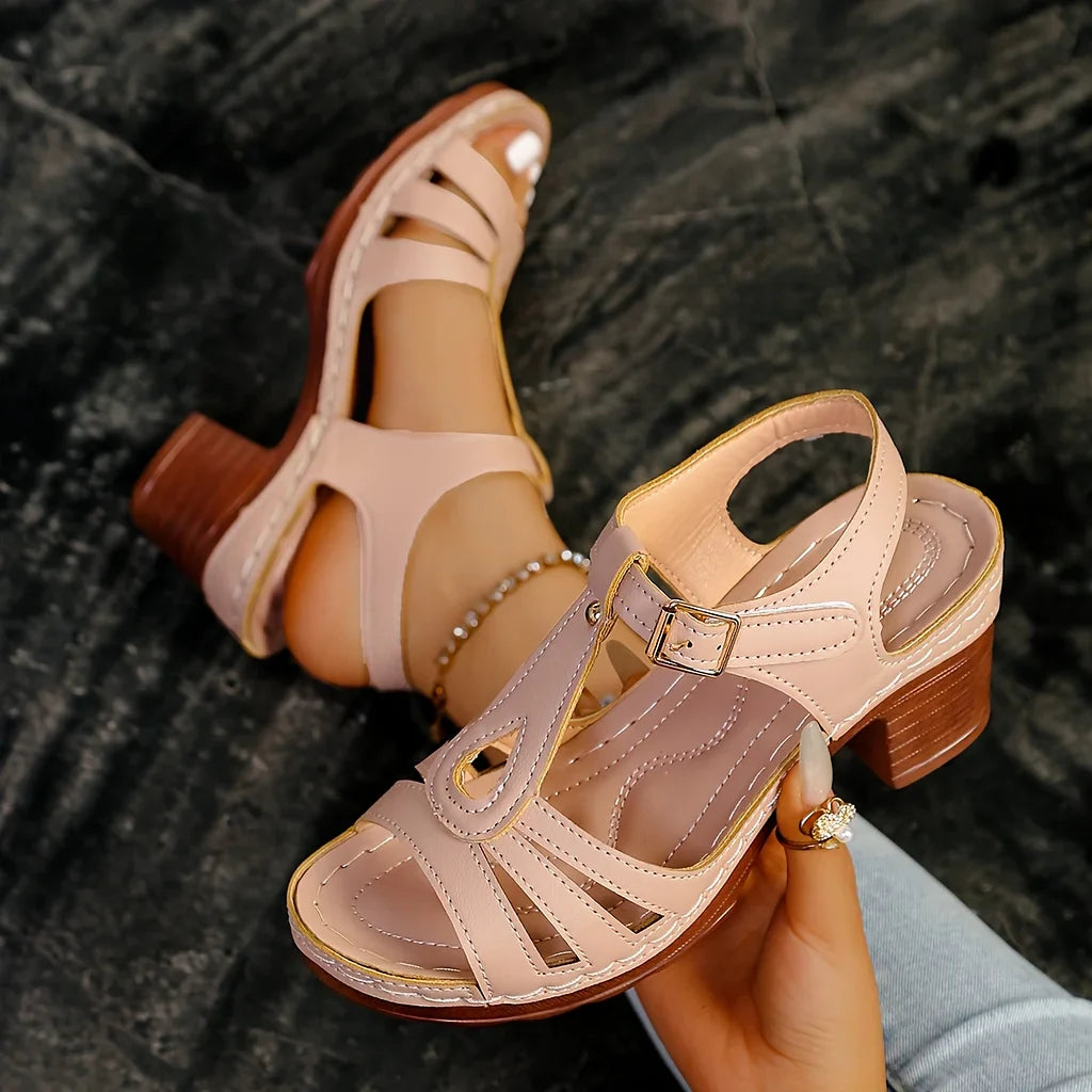 Lotus | Damen Sandalen mit Blockabsatz und Cut-Outs