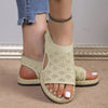 Ivory | Bequeme flache Damen-Sandalen aus Maschenware