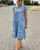 Hallie | elegantes Sommerkleid mit Rundhalsausschnitt und hübschem Print