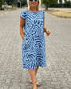 Hallie | elegantes Sommerkleid mit Rundhalsausschnitt und hübschem Print