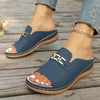 Nycha | Flache Sandalen mit offener Spitze und Schnalle
