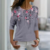 Claire | lässiges T-Shirt, Blumenprint im Retro-Stil.