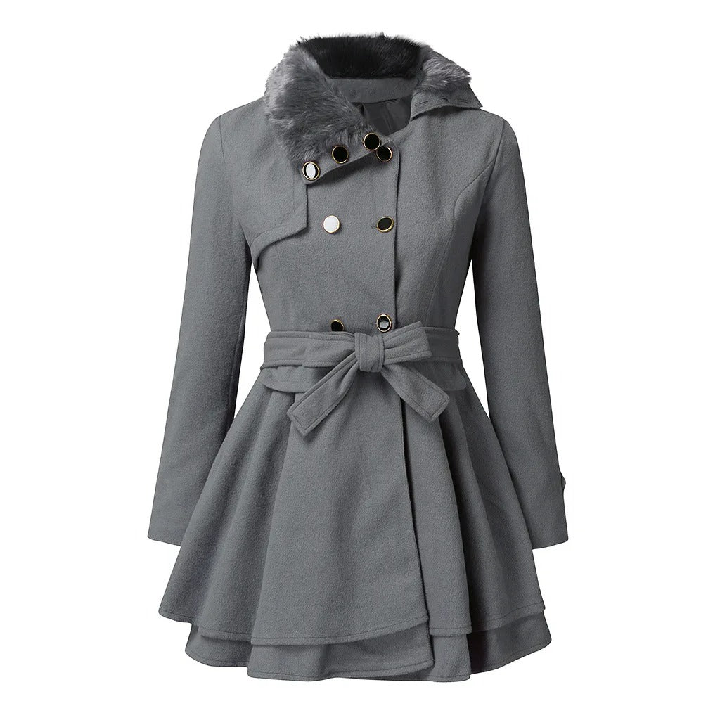 Yelena | Veganer Trenchcoat mit Stil - Grau / S