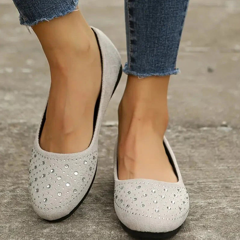 Soli | Orthopädische flache Puppenschuhe für Frauen mit Kristall