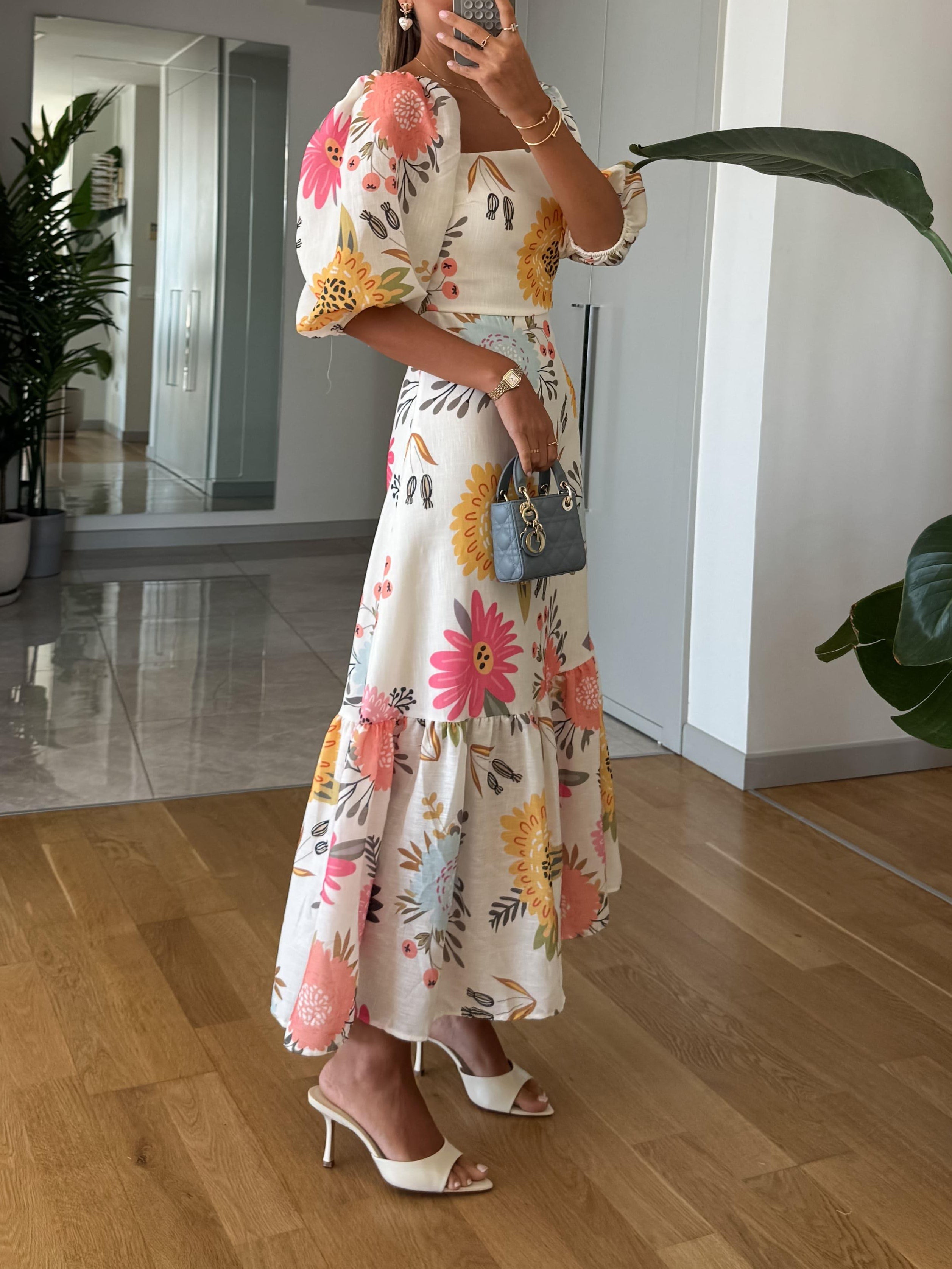 Elar | Midi-Kleid mit Blumenmuster