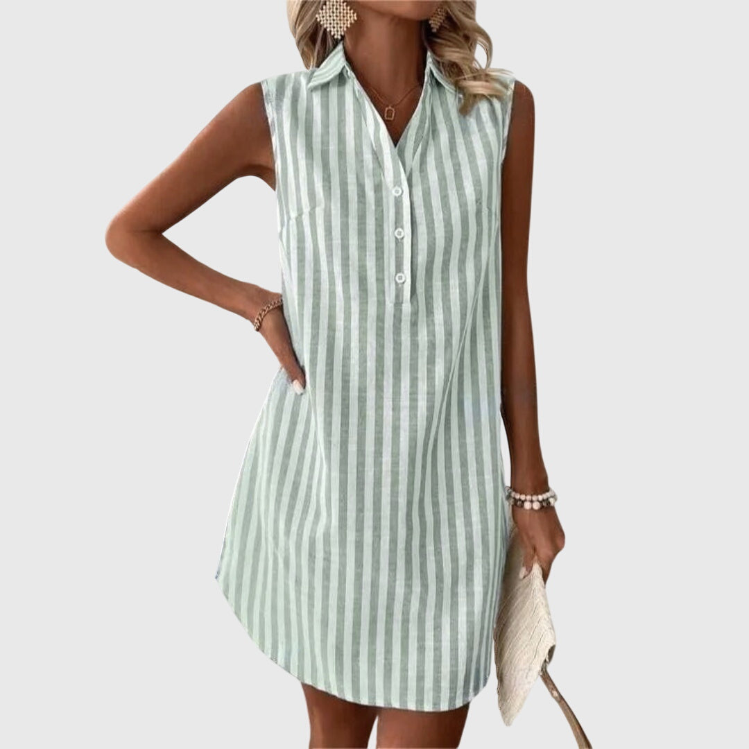 Moll | Lässiges gestreiftes Mini-Hemdkleid
