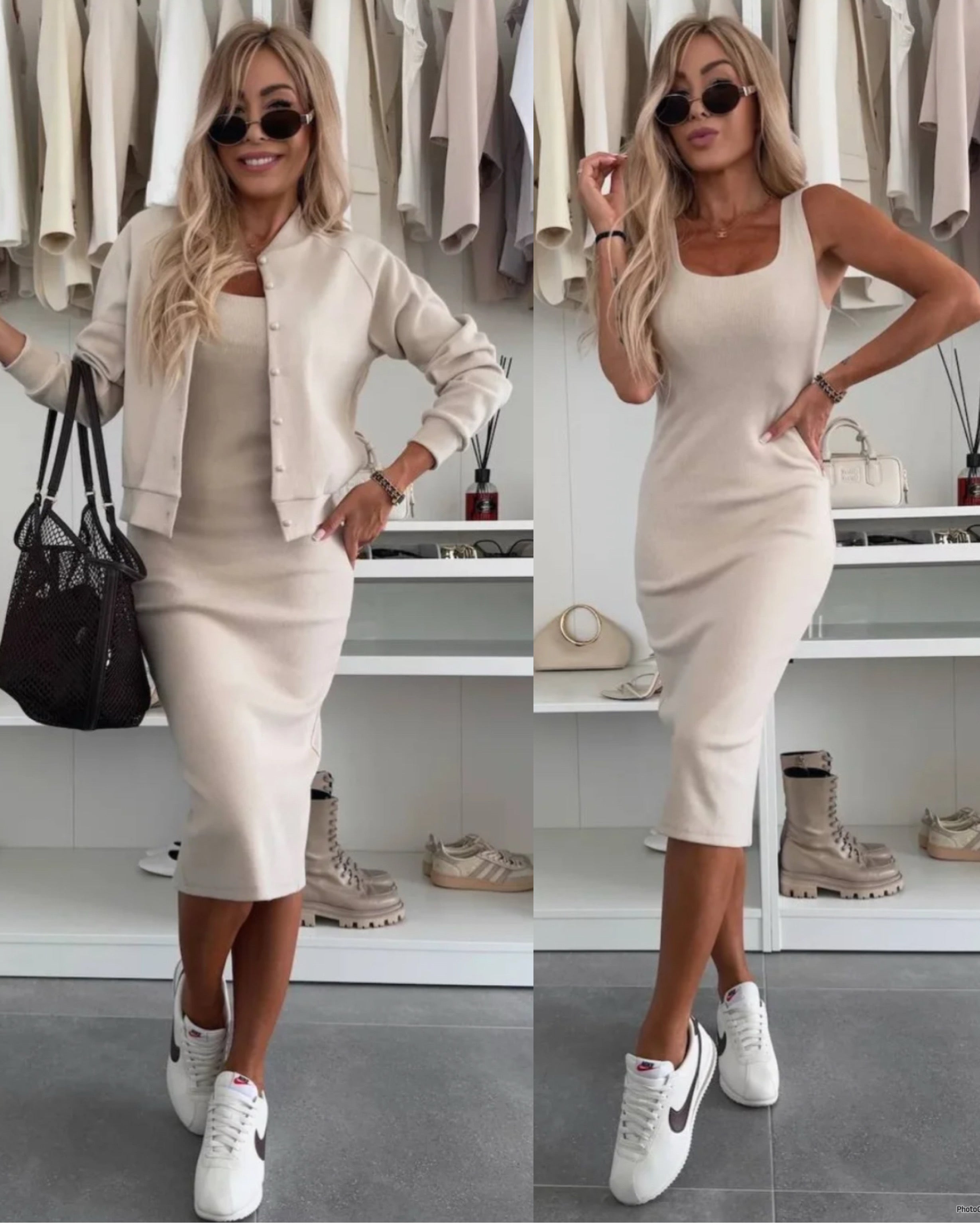 McKinley | elegantes Midikleid im Doppelpack mit Bomber