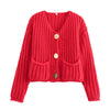 Mira™ - Modische Strickjacke - Rot-Orange / S