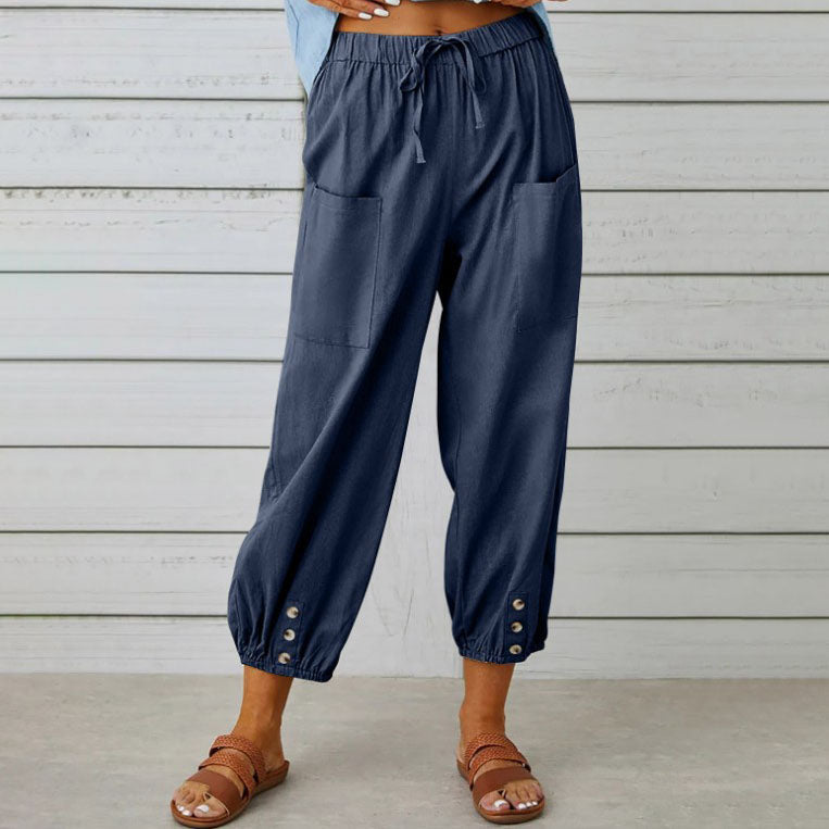 Bela | Haremshose mit Kordelzug-Taille und Taschen