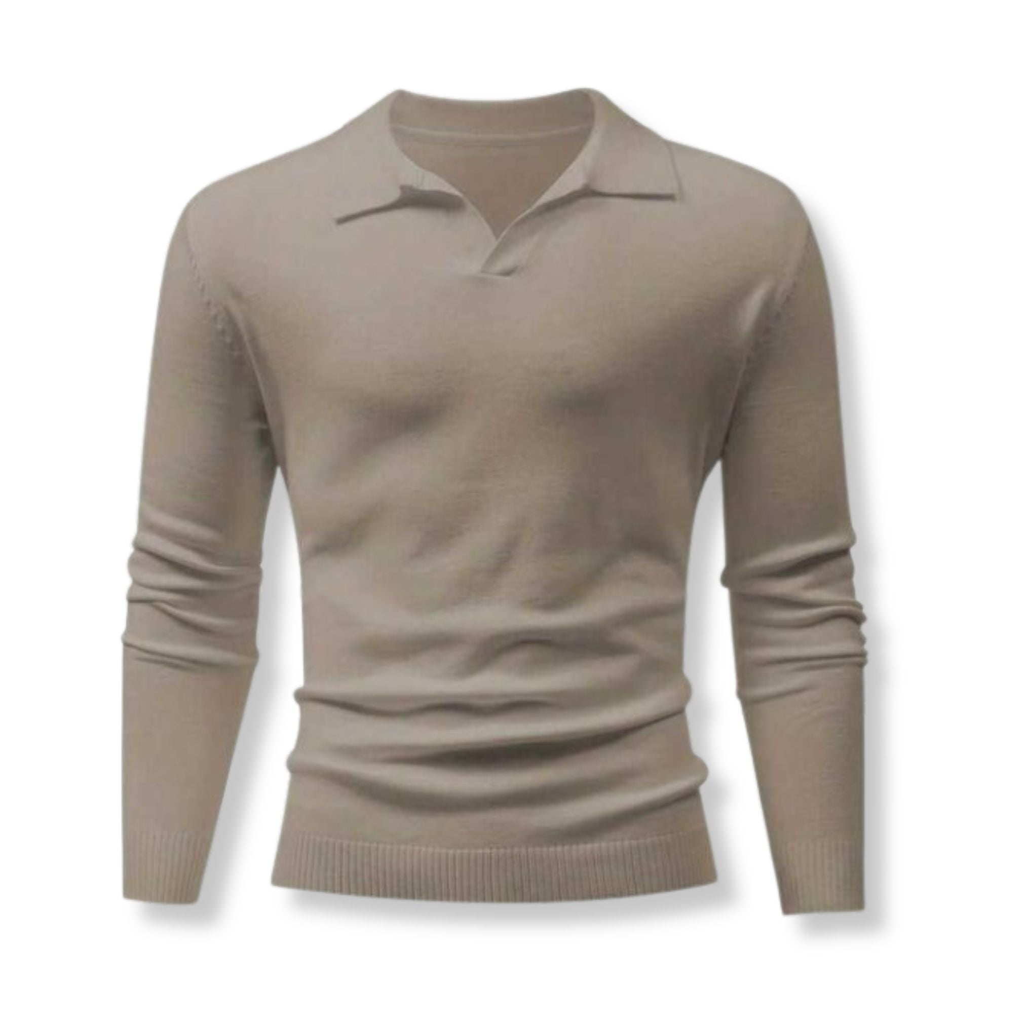 Vico | Herren-Polo aus Strick, eleganter Elfenbein-Ton