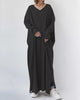 Frieda | elegantes Damenkleid mit V-Ausschnitt und langen Ärmeln