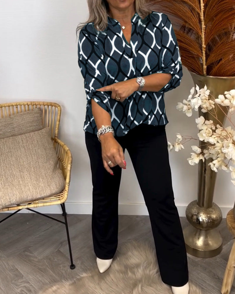 Zaniyah | lässige Bluse mit elegantem Muster