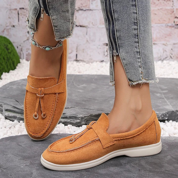 Yany | Damen-Loafers aus Wildleder mit geknoteter Quaste