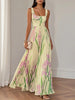 Wilma | Plissiertes Maxikleid mit Blumenmuster