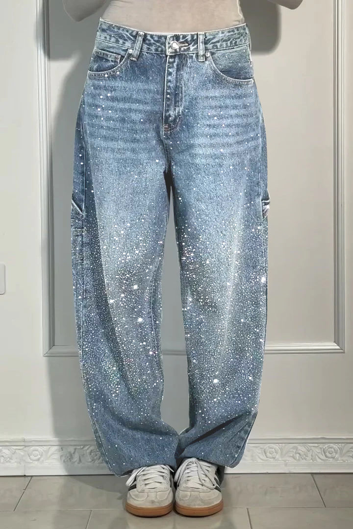 Cris | Trendige Loose-Fit Jeans mit Glitzer