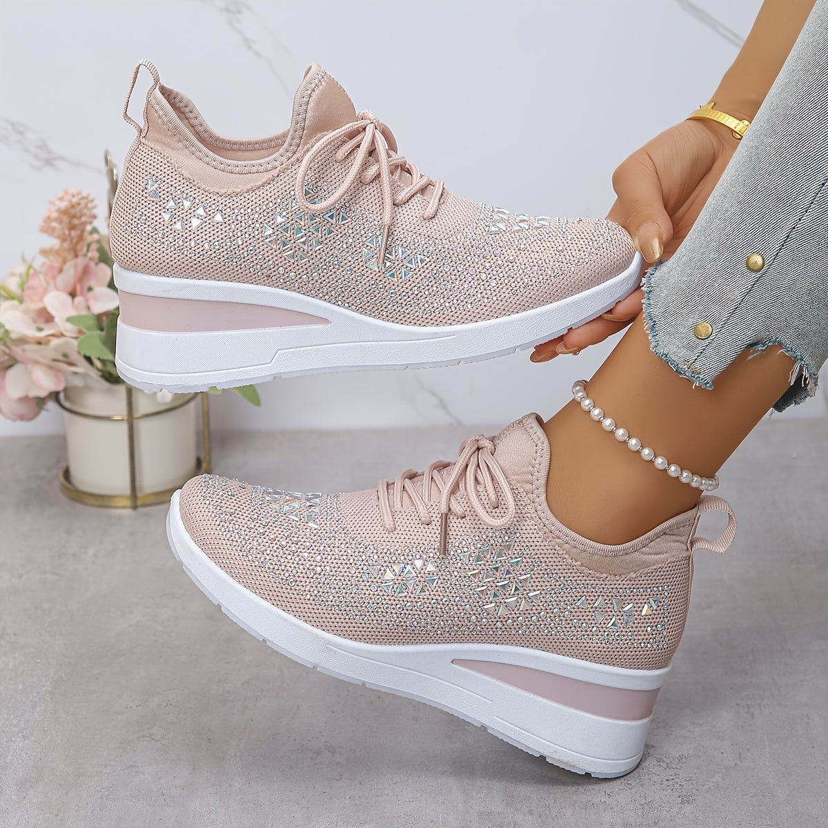 Ahya | Elegante Sneakers mit Strasssteinen