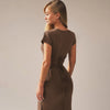 Averie™ | Leichtes Plisseekleid mit Kurzarm & Schnürung
