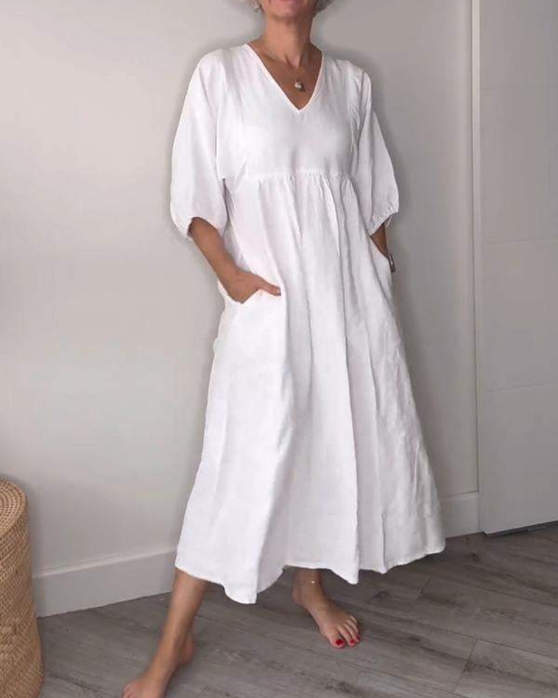 Winona | feminines Maxikleid mit schmeichelndem V-Ausschnitt