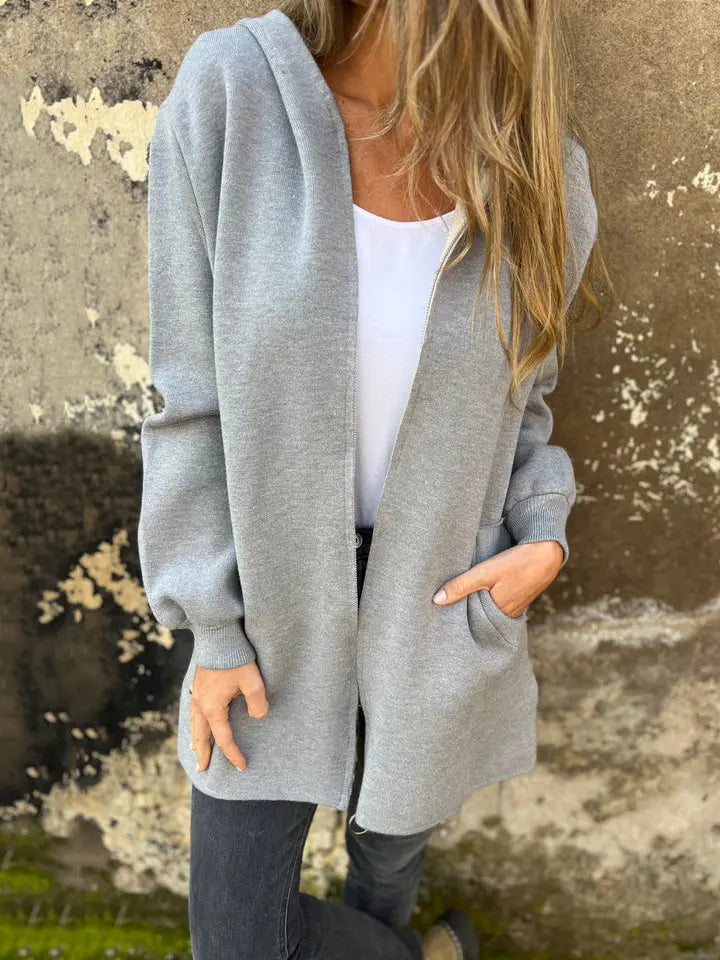 Anne™ | Damenmantel mit Kapuze und Taschen - Women\'s Tops - Grau / S