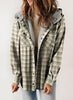 Grace™ | Plaid Jacke Langarm Schnalle Wolle mit Kapuze