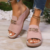 Nycha | Flache Sandalen mit offener Spitze und Schnalle