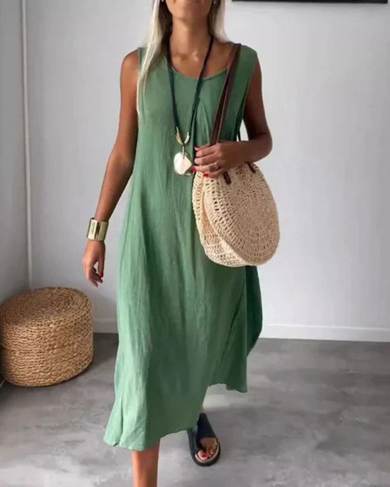 Blanne | Boho-Schickes ärmelloses Midikleid