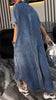 Rosia | Lässiges Maxi-Hemdkleid aus Denim mit Textdetails