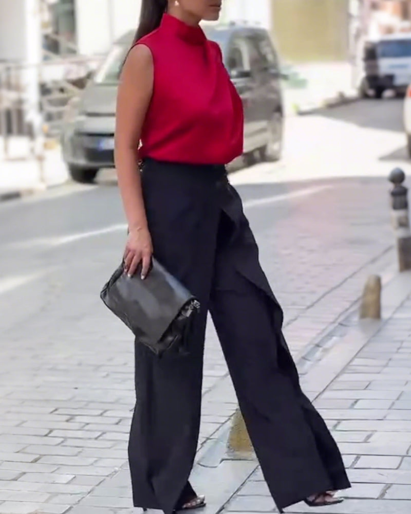 Rita | Asymmetrische Hose mit weitem Bein