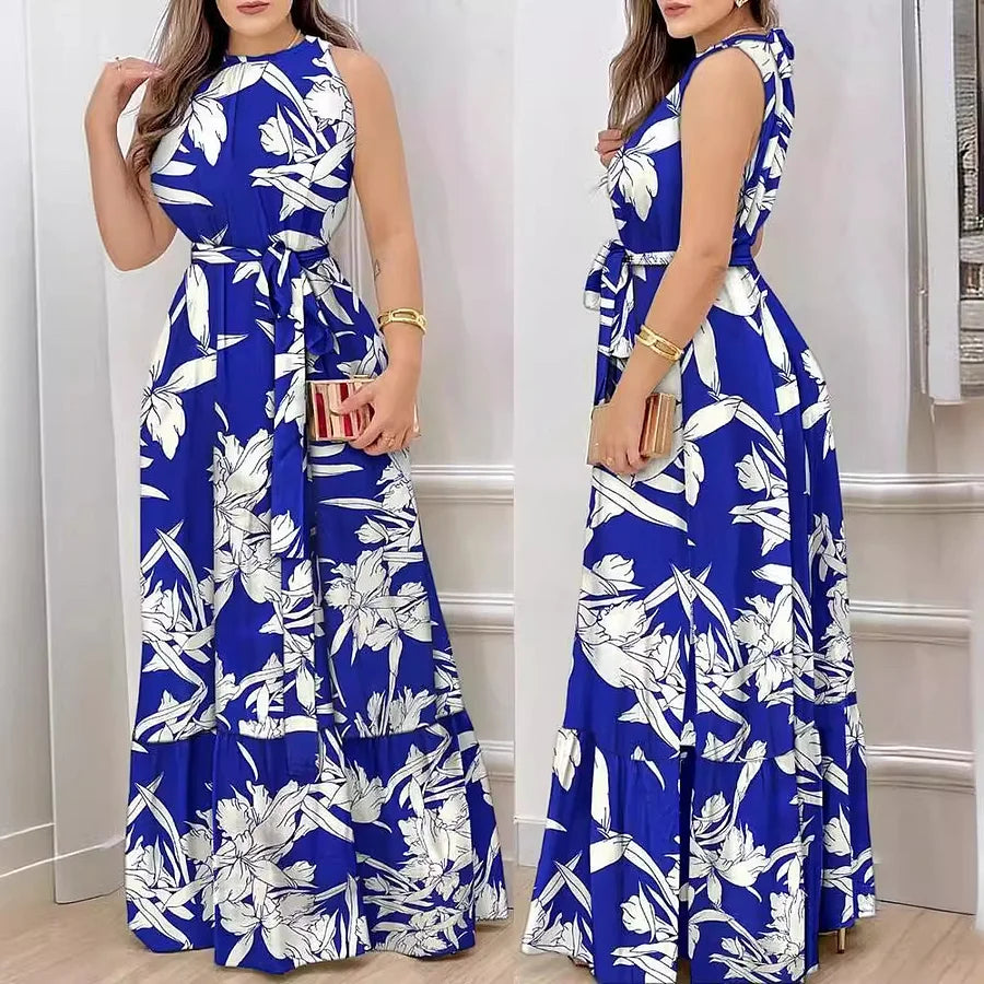 Clare | Tropisches Maxikleid mit Neckholder