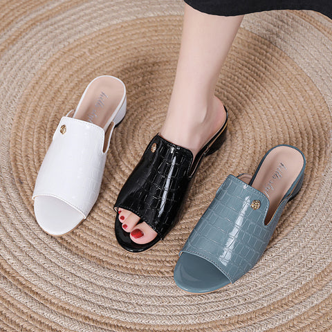 Isabel | Elegante Damen-Pantoffeln mit klobigem Absatz