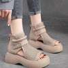 Larissa | Bequeme Plateausandalen aus Leder mit weicher Sohle
