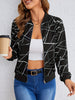 Evalaine™ | Geometrische Zipperjacke für Damen - Schwarz (fast ausverkauft) / S
