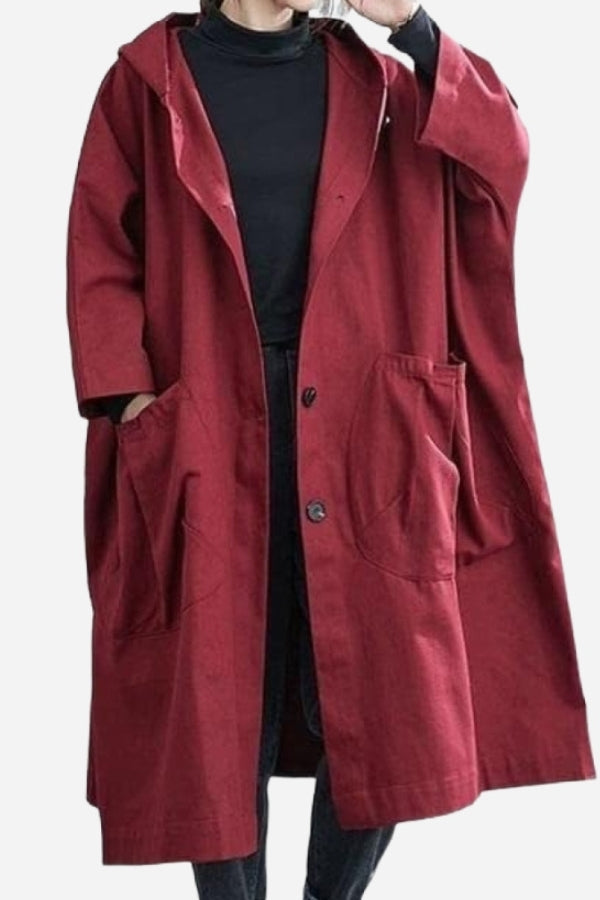 Nida | Oversize-Windjacke in Burgunderrot